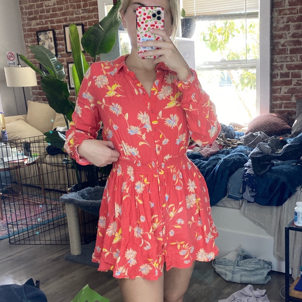 Free People orange summer dress
